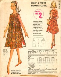 60S QUAKER OATS SLVLSS FLARE BREAKFAST DRESS BELT PATTERN 13-16